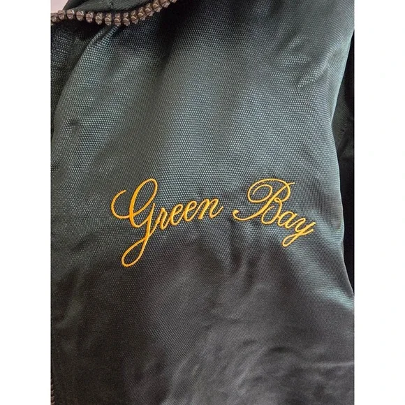 Vintage Green Bay Packers‎ Ladies First Satin Bomber Jacket Green M Medium